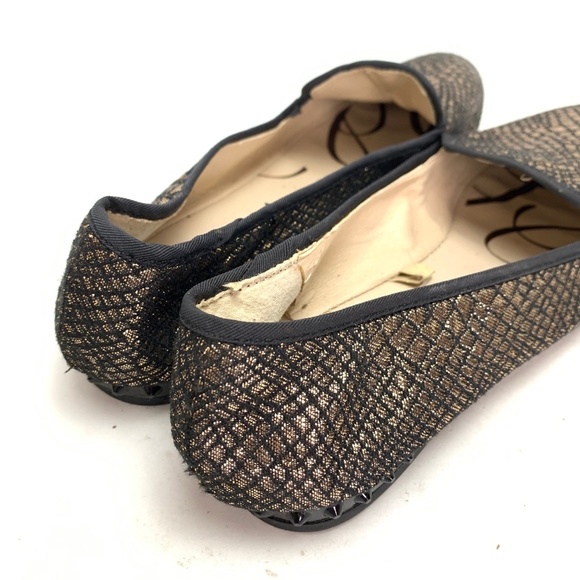SAM & LIBBY EDELMAN Gold Black Loafers Flats sz 8 - Picture 3 of 16